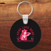 Westerne Cowgirl Good Luck Babe Dancing Disco Coqu Sleutelhanger (Voorkant)