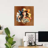Westerne cowgirl grit grace poster (Thuiskantoor)