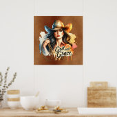 Westerne cowgirl grit grace poster (Keuken)