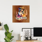 Westerne cowgirl grit grace poster (Thuiskantoor)