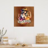 Westerne cowgirl grit grace poster (Keuken)