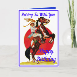 Westerne Cowgirl Horse Happy Birthday Feestdagen Kaart