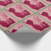 Westerne Cowgirl laarzen en Pet Valentijnse op de Cadeaupapier (Hoek)