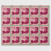 Westerne Cowgirl laarzen en Pet Valentijnse op de Cadeaupapier (Vlak)