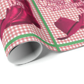 Westerne Cowgirl laarzen en Pet Valentijnse op de Cadeaupapier (Rol Hoek)