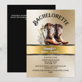 Westerne cowgirl laarzen goud zwart bubbly chic kaart (Voorkant / Achterkant)