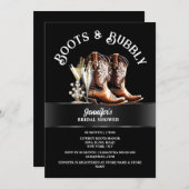 Westerne cowgirl laarzen zwart wit bubbly chic kaart (Voorkant / Achterkant)