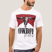 Westerne Cowgirl Leopard Punchy Cowboy T-shirt (Voorkant)