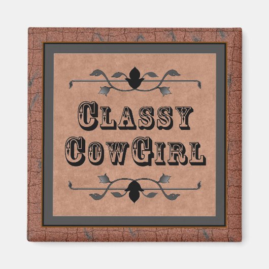 Westerne Cowgirl magneet (Voorkant)