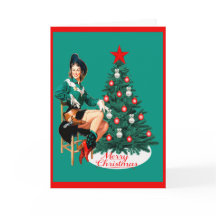  Westerne Cowgirl met kerstboom