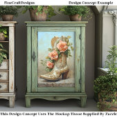Westerne Cowgirl Mode Boot Rozen DF9L Decoupage Tissuepapier