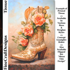 Westerne Cowgirl Mode Boot Rozen DF9LF Decoupage Tissuepapier
