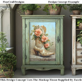 Westerne Cowgirl Mode Boot Rozen DF9R Decoupage Tissuepapier