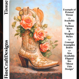 Westerne Cowgirl Mode Boot Rozen DF9RF Decoupage Tissuepapier