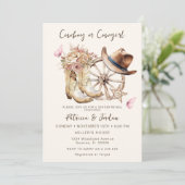 Westerne cowgirl of cowboy geslachtsopenbaring kaart (Staand voorkant)