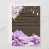 Westerne Cowgirl Paarse Wood Sweet 16 Verjaardag Kaart (Achterkant)