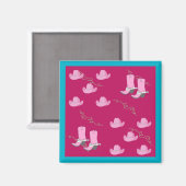 Westerne Cowgirl Petten en Boots Magneet (Voorkant / Achterkant)