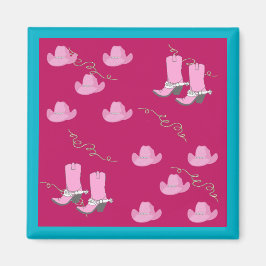 Westerne Cowgirl Petten en Boots Magneet