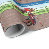 Westerne Cowgirl Pole Bending gepersonaliseerd Cadeaupapier (Rol Hoek)