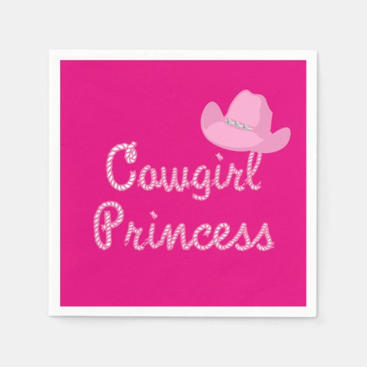 Westerne cowgirl prinses met roze Pet partij Servet (Voorkant)