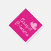 Westerne cowgirl prinses met roze Pet partij Servet (Hoek)