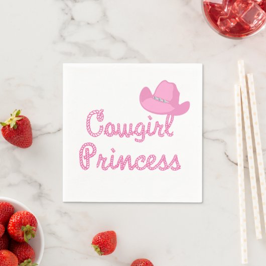 Westerne cowgirl prinses met roze Pet partij Servet (Insitu)