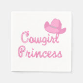 Westerne cowgirl prinses met roze Pet partij Servet (Voorkant)
