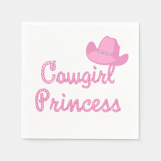 Westerne cowgirl prinses met roze Pet partij Servet (Voorkant)