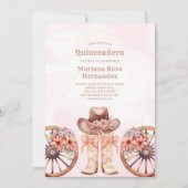 Westerne Cowgirl Quinceanera verjaardagsfeestje Kaart (Voorkant)