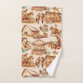 Westerne Cowgirl Ranch Horse Scènes Bad Handdoek (Handdoek)