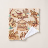 Westerne Cowgirl Ranch Horse Scènes Bad Handdoek (Wasdoekje)