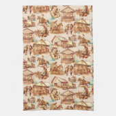 Westerne Cowgirl Ranch Horse Scènes Theedoek (Verticaal)