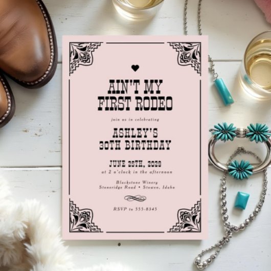  Westerne Cowgirl Rodeo 30ste verjaardagsfeest Kaart