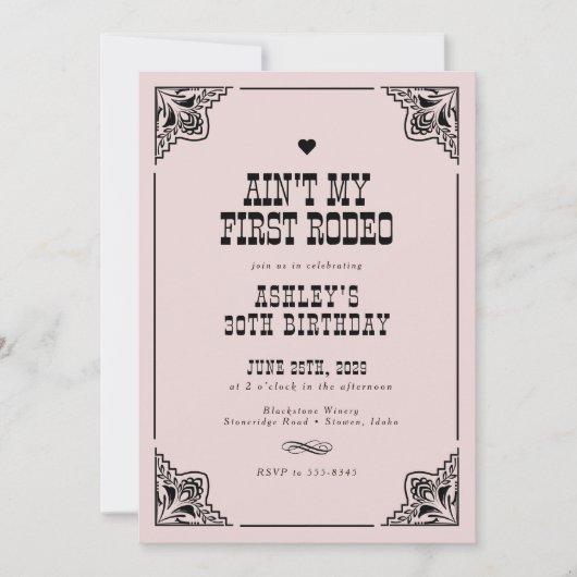  Westerne Cowgirl Rodeo 30ste verjaardagsfeest Kaart (Voorkant)