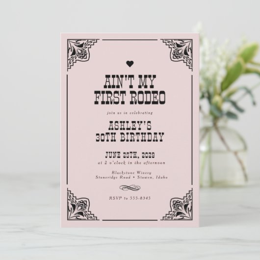  Westerne Cowgirl Rodeo 30ste verjaardagsfeest Kaart (Staand voorkant)