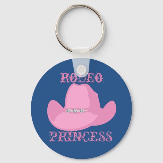 Westerne Cowgirl Rodeo Princess met paard Sleutelhanger (Voorkant)
