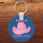 Westerne Cowgirl Rodeo Princess met paard Sleutelhanger (Voorkant)