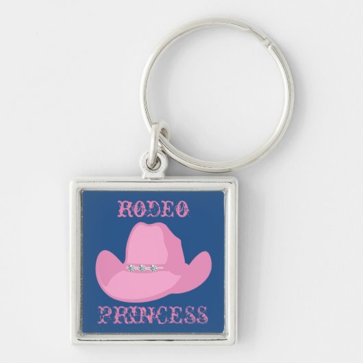 Westerne Cowgirl Rodeo Princess met Pet Sleutelhanger (Voorkant)
