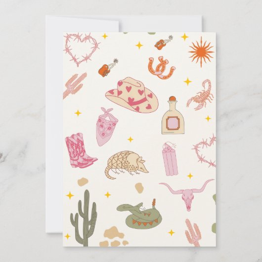 Westerne Cowgirl Rodeo Verjaardagsfeestuitnodiging Kaart (Achterkant)