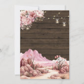 Westerne Cowgirl Roze Bloemen Hout Sweet 16 Verjaa Kaart (Achterkant)