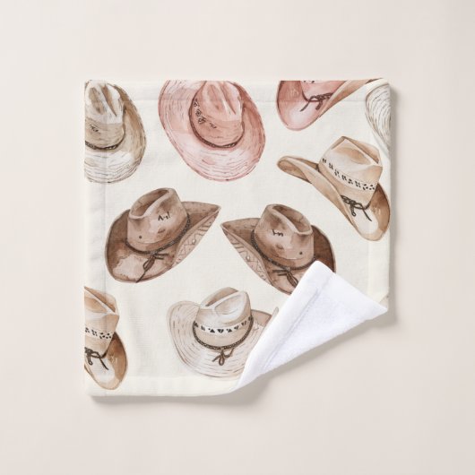 Westerne Cowgirl Roze Bruine Petten Bad Handdoek (Wasdoekje)