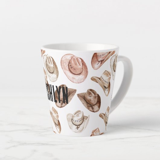 Westerne Cowgirl Roze Bruine Petten Latte Mok (Rechterhoek)