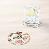 Westerne Cowgirl Roze Bruine Petten Verjaardag Ronde Kartonnen Onderzetter (Insitu)