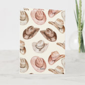 Westerne Cowgirl Roze Crème Petten Paard Verjaarda Kaart (Achterkant)