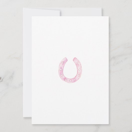 Westerne Cowgirl roze verjaardagsuitnodiging Kaart (Achterkant)