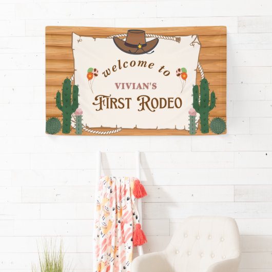 Westerne Cowgirl Saddle Up Rodeo Welkom Spandoek (Insitu)