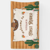 Westerne Cowgirl Saddle Up Rodeo Welkom Spandoek (Verticaal)