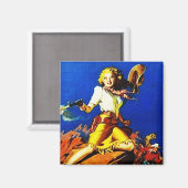 Westerne Cowgirl Shoot Out Magnet (Voorkant / Achterkant)