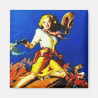Westerne Cowgirl Shoot Out Magnet