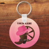 Westerne Cowgirl Sleutelhanger (Voorkant)